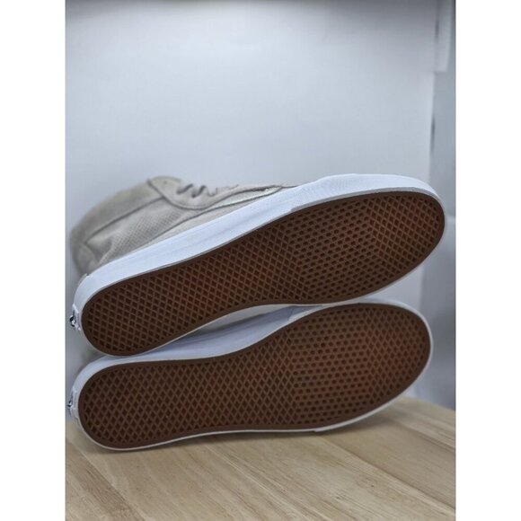 VANS Sk8 Hi Top Beige/Silver/White Suede Skate Shoes Men 7.5 Women 9.5 - Picture 6 of 7